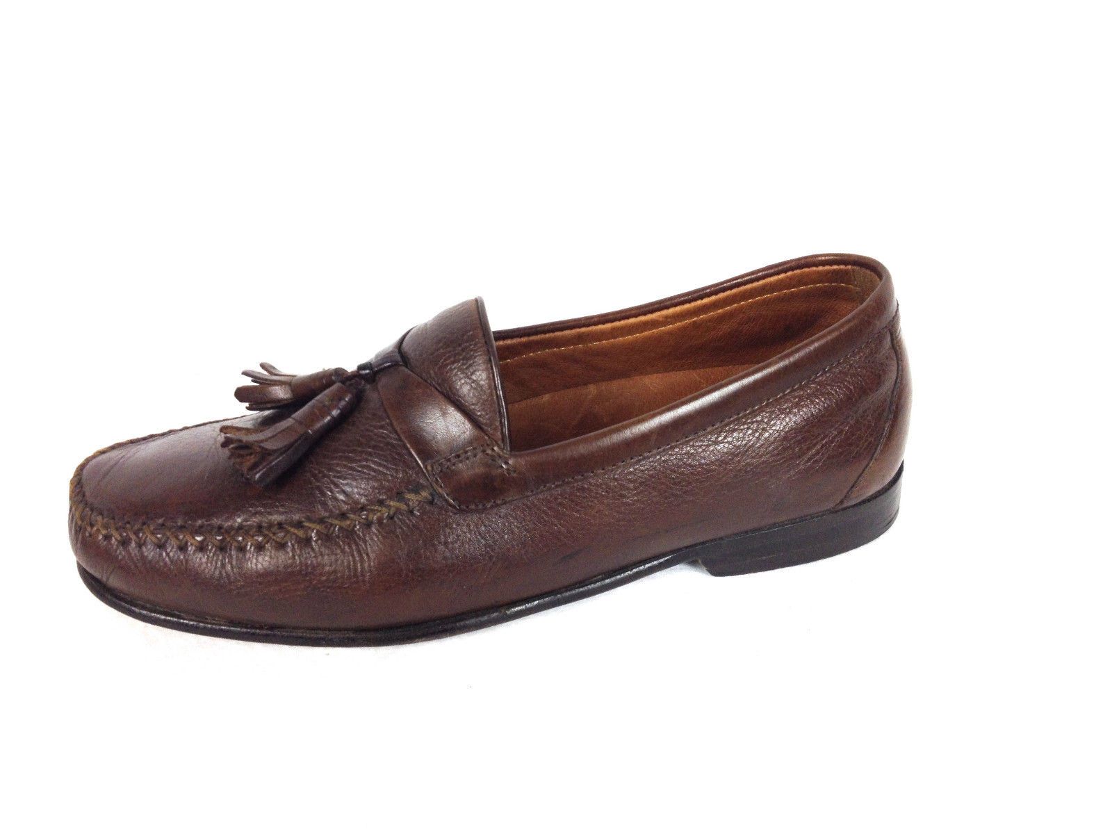 Johnston Murphy Shoes 8 Mens Brown Leather Loafers For Sale - Item #1474111