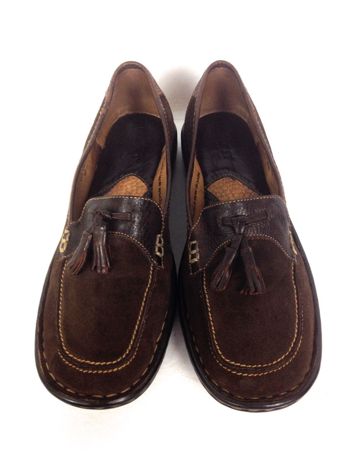 Born Shoes 7.5 Womens Brown Leather Loafers For Sale ...