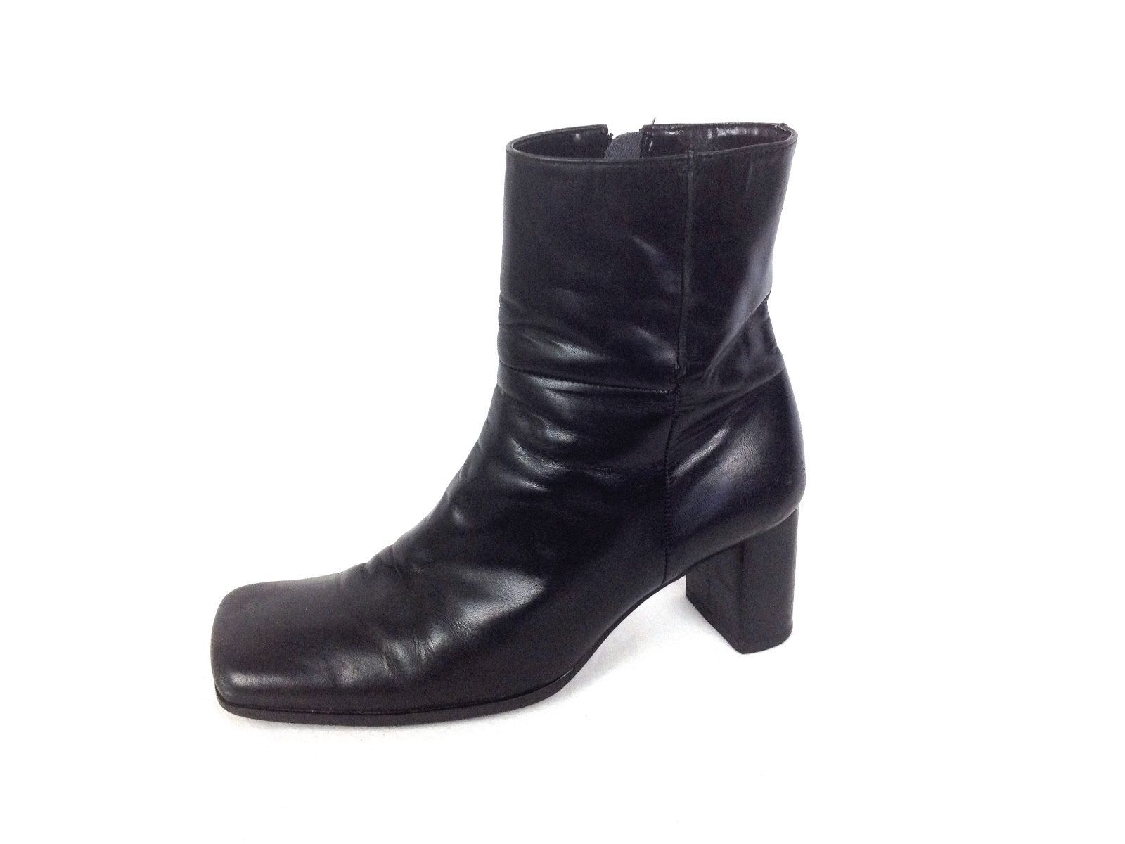 Nine West Shoes 6.5 Womens Black Leather Boots For Sale - Item #1474127
