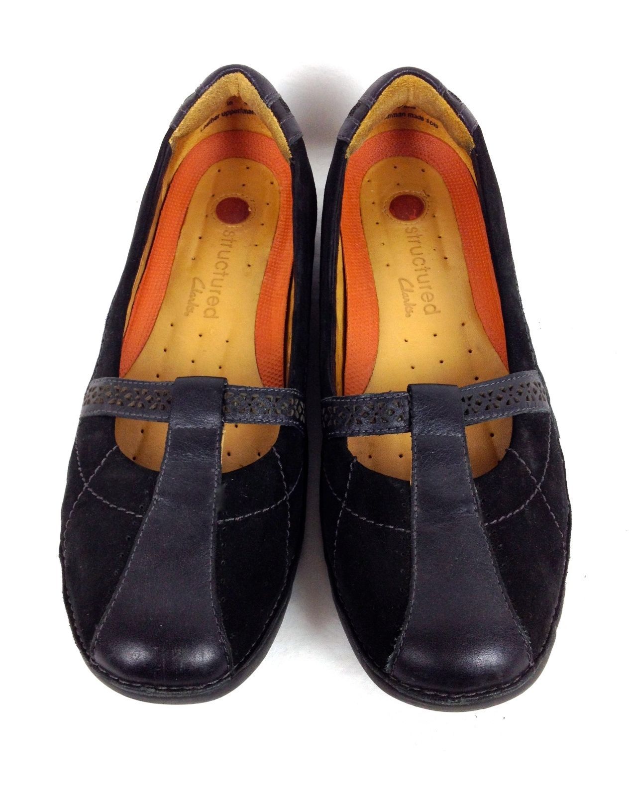 Clarks Shoes 9 Womens Black Leather Ballet Flats For Sale - Item #1474092