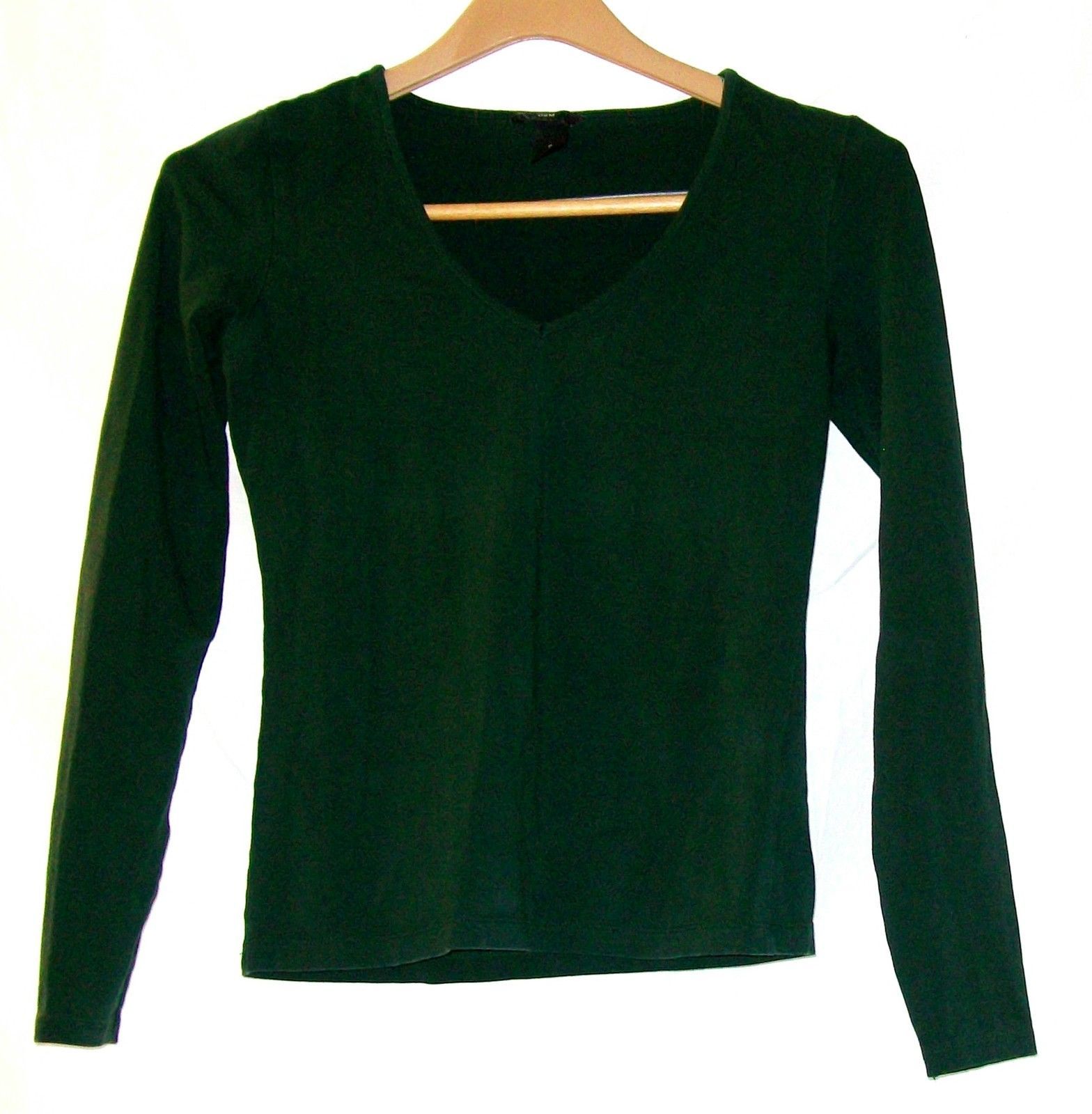 EUC women's sz. S, H&M, forest green, v-neck, long sleeve shirt For ...