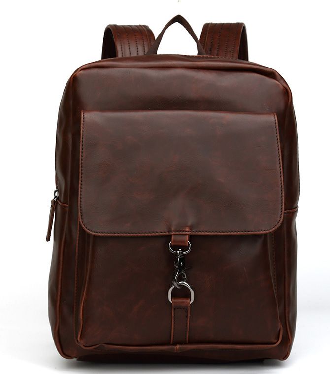 Men&#39;s vintage crazy horse leather backpack For Sale - Item #1633299